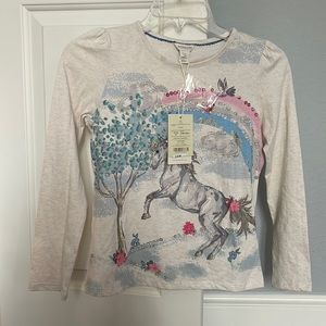 Monsoon girls unicorn long sleeve top. NWT. Size 11/12, fits more like an 11.